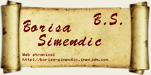 Boriša Simendić vizit kartica